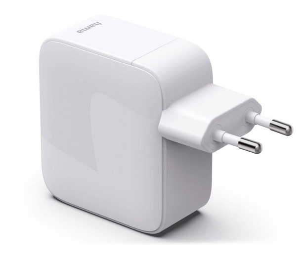 Hama ŁADOWARKA GAN 30W Z ZWIJANYM KABLEM 2 USB-C BIAŁA - 1548500 - zdjęcie 2